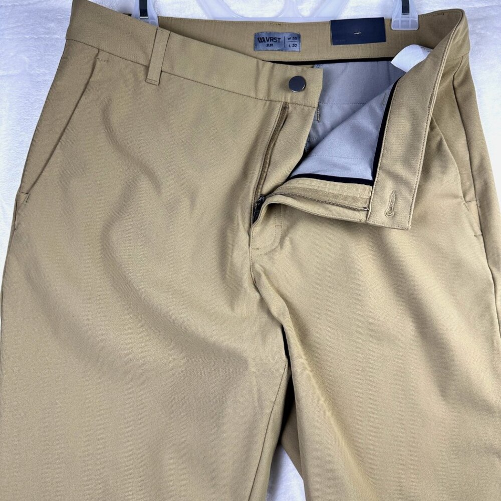 VRST Mens Limitless Performance Slim Fit Chino Pants W35 L32 Beige Stretch NWT - Picture 6 of 12